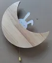 [SKU 50022] WS50022 - CHILDREN'S WALL LAMP “MOON & BUNNY” - WOOD COLLECTION
